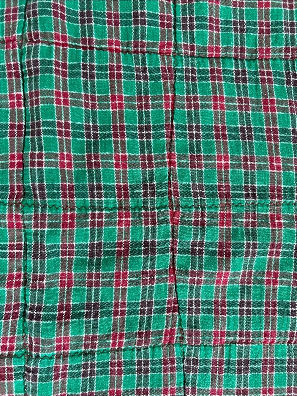 Vintage Xmas Quilt Satin Red Trim Holiday Christmas Festive Seasonal